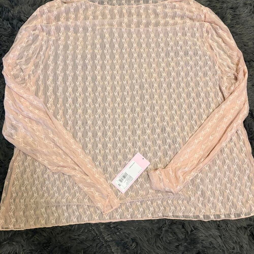 Women's Long Sleeve Henley Shirt, Size 4X